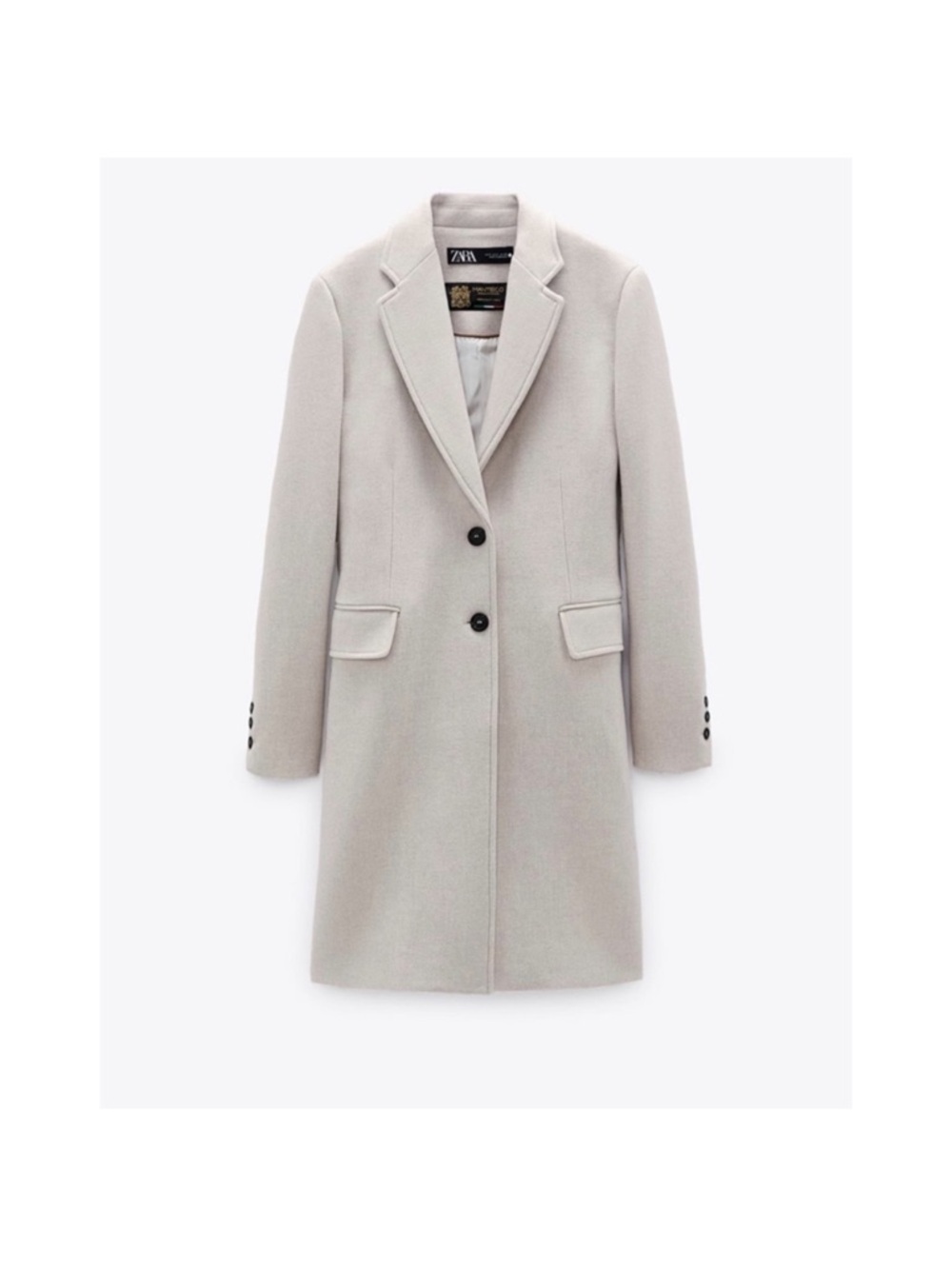 ZARA Tailored Single-Breasted Wool-Blend Coat